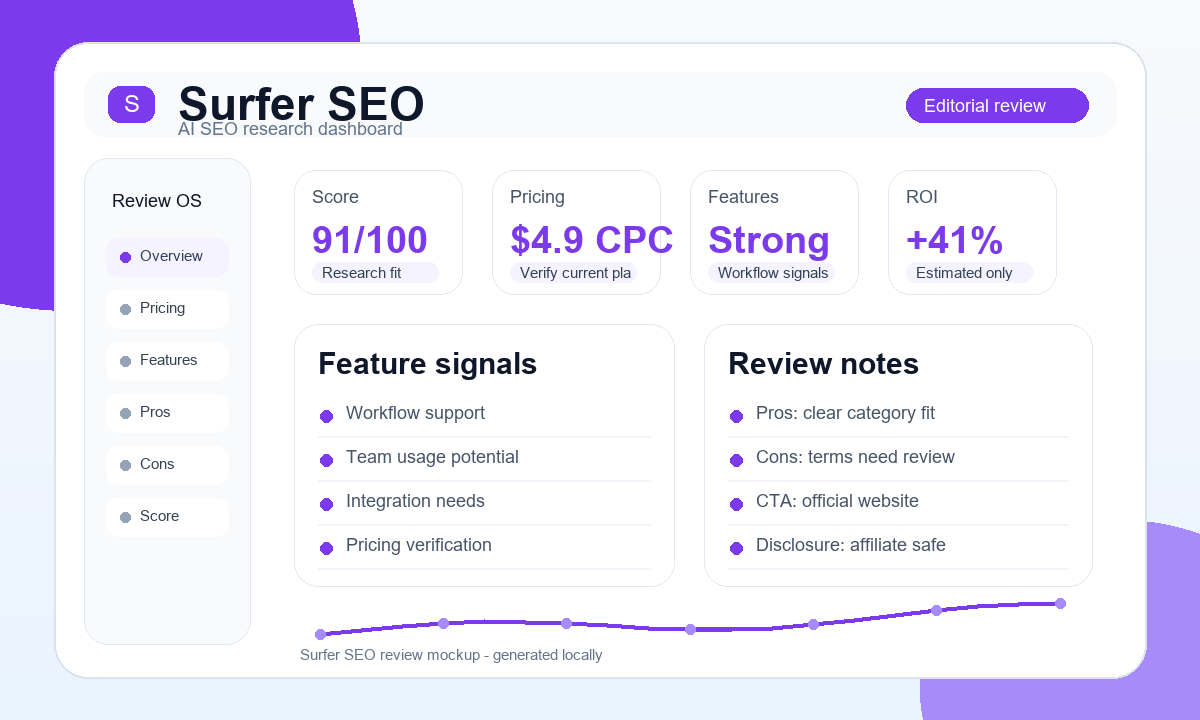 Surfer SEO dashboard screenshot